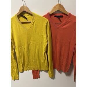 Lot Of 2 Kenneth Cole V-Neck Silk Blend Knit XS